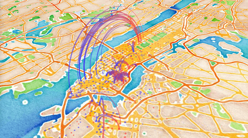 Open visualization Map of Citi Bike stations by number of rebalances
